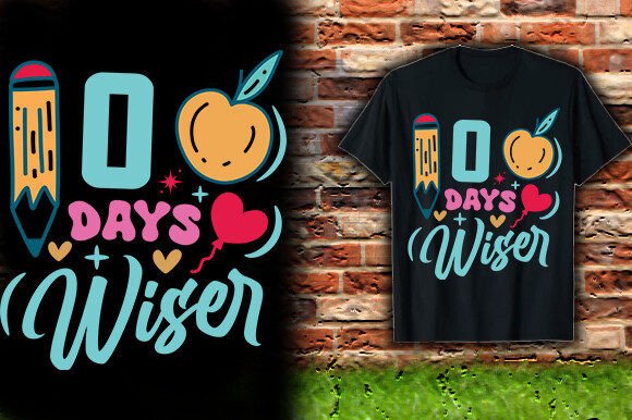 100 Days Wiser Vector Tshirt Design Review