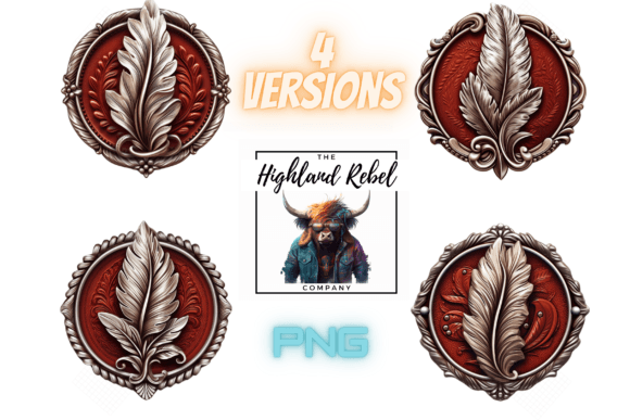 Belt Buckle Design F, 4 Versions