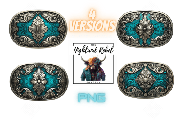 Belt Buckle Design G, 4 Versions