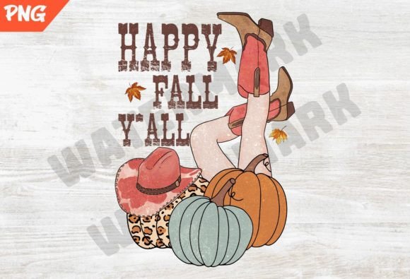 Happy Fall Y all Cowgirl Pumpkins PNG Review