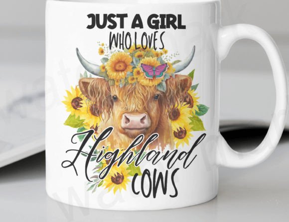 Scottish Highland Cow Png, Just a Girl