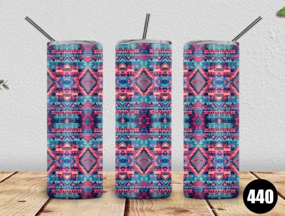 Tumbler Aztec Pink Blue Western Design Review